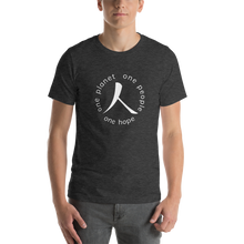 Load image into Gallery viewer, Short-Sleeve T-Shirt with Humankind Symbol and Globe Tagline
