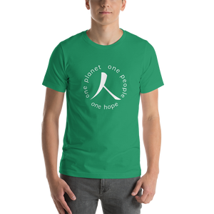 Short-Sleeve T-Shirt with Humankind Symbol and Globe Tagline