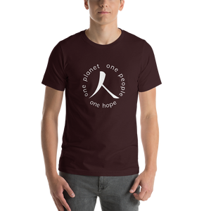 Short-Sleeve T-Shirt with Humankind Symbol and Globe Tagline