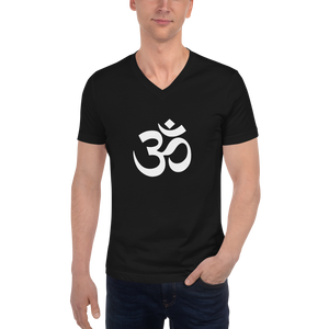 Short Sleeve V-Neck T-Shirt with Om Symbol