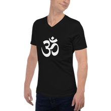 Load image into Gallery viewer, Short Sleeve V-Neck T-Shirt with Om Symbol
