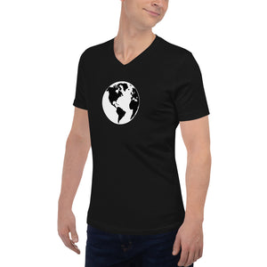 Short Sleeve V-Neck T-Shirt with Earth