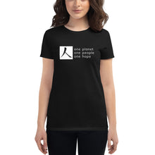 Load image into Gallery viewer, Women&#39;s short sleeve T-shirt with Box Logo and Tagline
