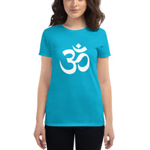 Load image into Gallery viewer, Women&#39;s short sleeve T-shirt with Om Symbol
