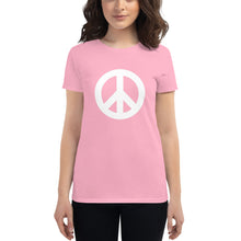 Load image into Gallery viewer, Women&#39;s short sleeve T-shirt with Peace Symbol
