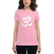 Load image into Gallery viewer, Women&#39;s short sleeve T-shirt with Om Symbol
