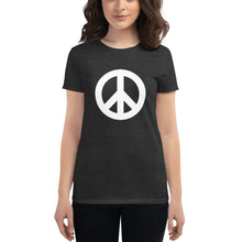 Load image into Gallery viewer, Women&#39;s short sleeve T-shirt with Peace Symbol
