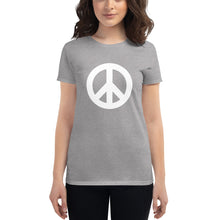 Load image into Gallery viewer, Women&#39;s short sleeve T-shirt with Peace Symbol
