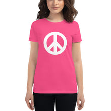 Load image into Gallery viewer, Women&#39;s short sleeve T-shirt with Peace Symbol
