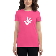 Load image into Gallery viewer, Women&#39;s short sleeve T-shirt with Human Rights Symbol

