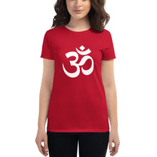 Load image into Gallery viewer, Women&#39;s short sleeve T-shirt with Om Symbol
