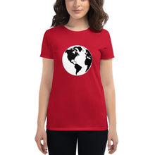 Load image into Gallery viewer, Women&#39;s short sleeve T-shirt with Earth
