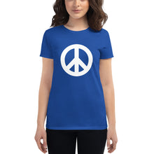 Load image into Gallery viewer, Women&#39;s short sleeve T-shirt with Peace Symbol
