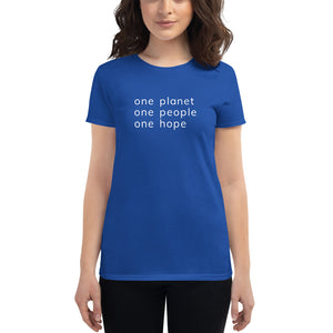 Women's short sleeve T-shirt with Six Words