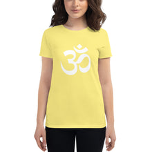 Load image into Gallery viewer, Women&#39;s short sleeve T-shirt with Om Symbol
