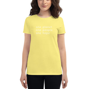 Women's short sleeve T-shirt with Six Words