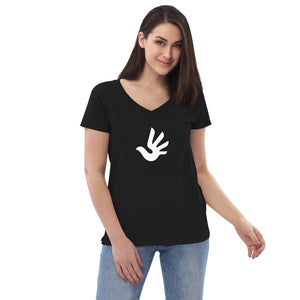 Women’s Recycled V-neck with Human Rights Symbol