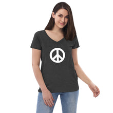 Load image into Gallery viewer, Women’s Recycled V-neck with Peace Symbol
