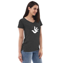 Load image into Gallery viewer, Women’s Recycled V-neck with Human Rights Symbol
