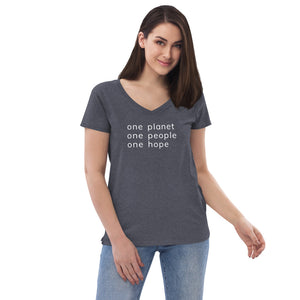 Women’s Recycled V-neck with Six Words