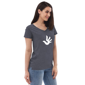 Women’s Recycled V-neck with Human Rights Symbol