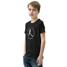 Load image into Gallery viewer, Youth Short Sleeve T-Shirt with Humankind Symbol and Globe Tagline
