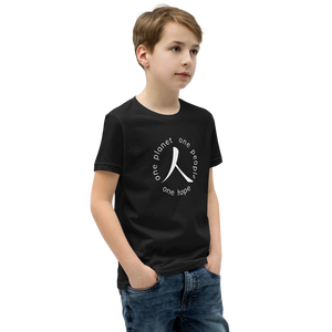 Youth Short Sleeve T-Shirt with Humankind Symbol and Globe Tagline