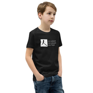 Youth Short Sleeve T-Shirt with Box Logo and Tagline