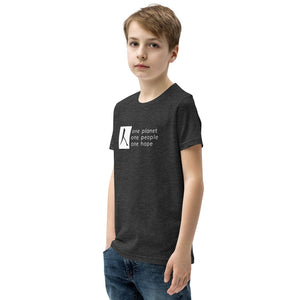 Youth Short Sleeve T-Shirt with Box Logo and Tagline