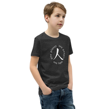 Load image into Gallery viewer, Youth Short Sleeve T-Shirt with Humankind Symbol and Globe Tagline
