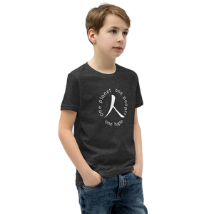 Youth Short Sleeve T-Shirt with Humankind Symbol and Globe Tagline