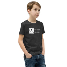 Load image into Gallery viewer, Youth Short Sleeve T-Shirt with Box Logo and Tagline
