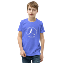 Load image into Gallery viewer, Youth Short Sleeve T-Shirt with Humankind Symbol and Globe Tagline
