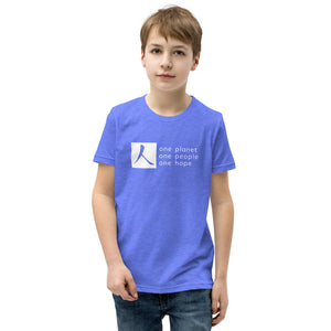 Youth Short Sleeve T-Shirt with Box Logo and Tagline