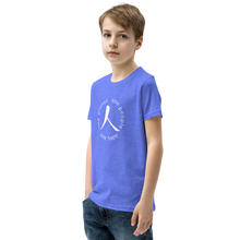 Load image into Gallery viewer, Youth Short Sleeve T-Shirt with Humankind Symbol and Globe Tagline
