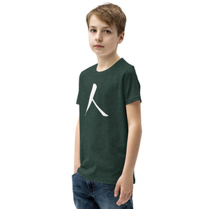 Youth Short Sleeve T-Shirt with White Humankind Symbol