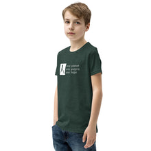 Load image into Gallery viewer, Youth Short Sleeve T-Shirt with Box Logo and Tagline
