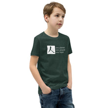 Load image into Gallery viewer, Youth Short Sleeve T-Shirt with Box Logo and Tagline
