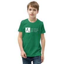 Load image into Gallery viewer, Youth Short Sleeve T-Shirt with Box Logo and Tagline
