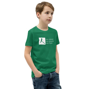 Youth Short Sleeve T-Shirt with Box Logo and Tagline