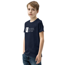 Load image into Gallery viewer, Youth Short Sleeve T-Shirt with Box Logo and Tagline
