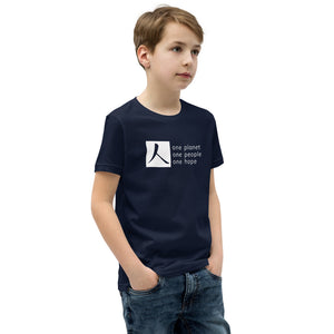 Youth Short Sleeve T-Shirt with Box Logo and Tagline