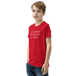 Youth Short Sleeve T-Shirt with Six Words