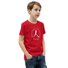 Load image into Gallery viewer, Youth Short Sleeve T-Shirt with Humankind Symbol and Globe Tagline
