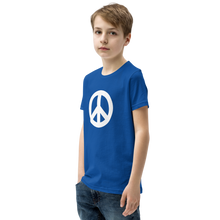 Load image into Gallery viewer, Youth Short Sleeve T-Shirt with Peace Symbol
